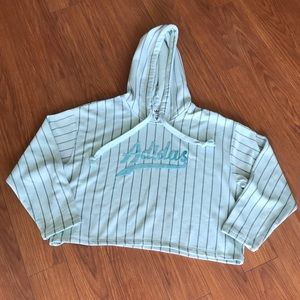Adidas Originals Teal Midriff Hoodie Sweater Size Large